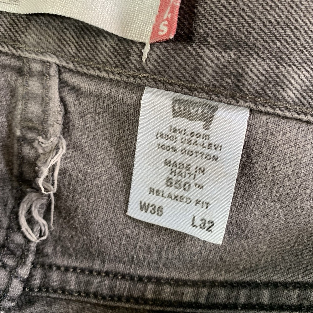 Vintage Levis 550 Jeans Mens 36x32 Gray Medium Wash Relaxed Tapered Y2K Denim - Picture 10 of 16